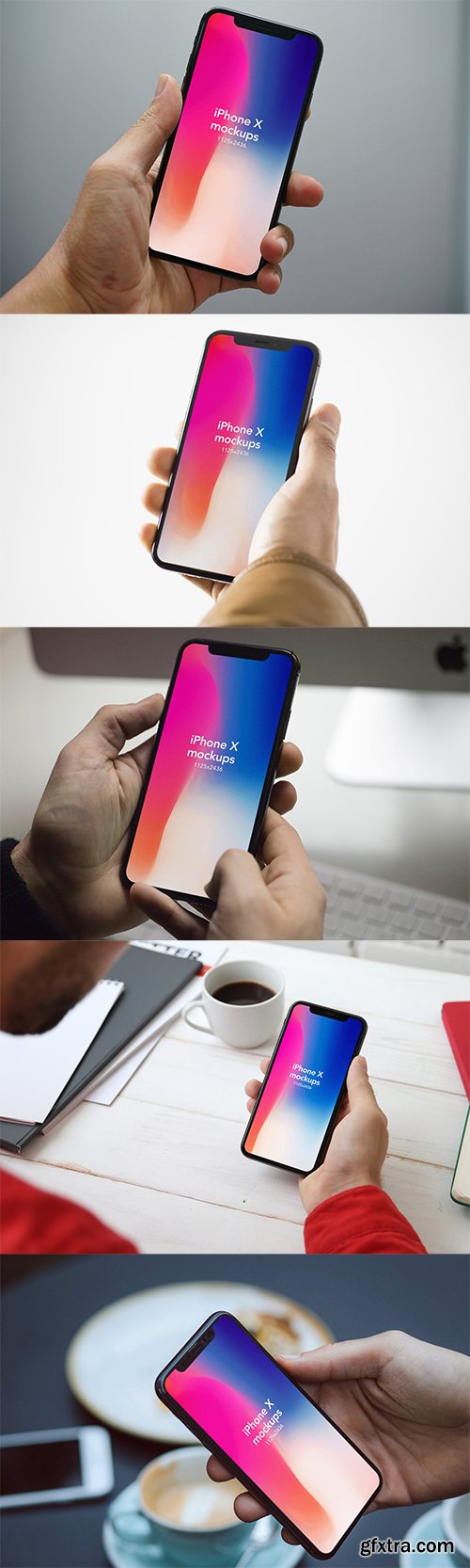 Holding New iPhone X Mockup Black V3