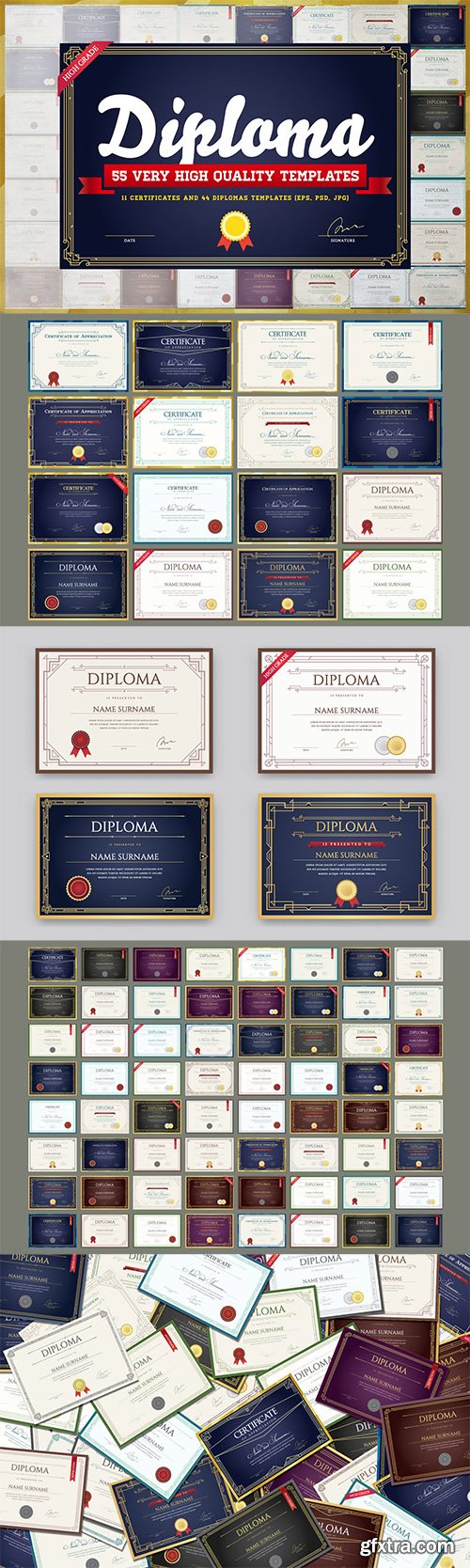 Awesome 55 Diploma & Certificate Templates Awesome 55 Diploma & Certificate Templates