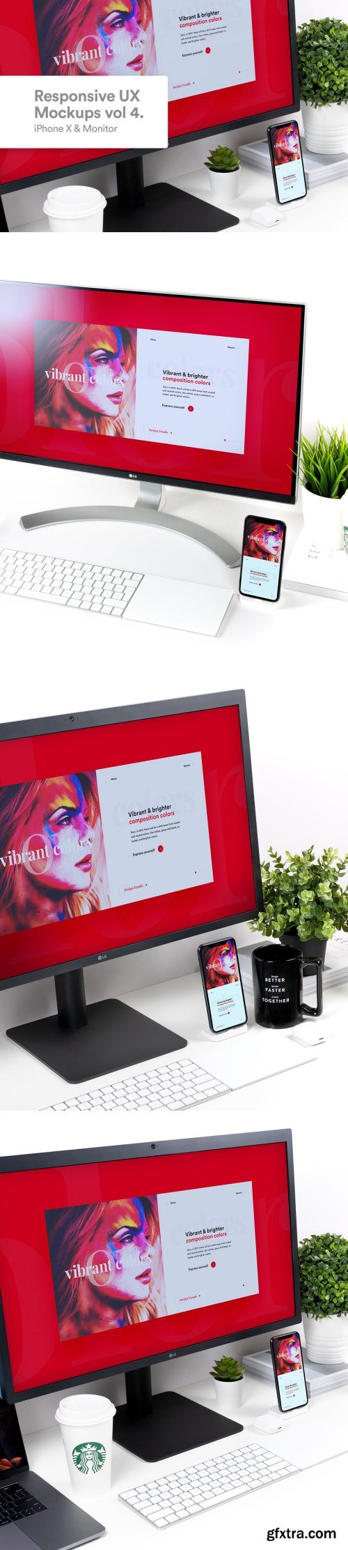 Responsive Mockup iPhone X & Monitor Vol 4