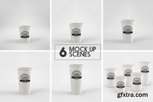 Paper Cold Drink Cups Packaging Mockup