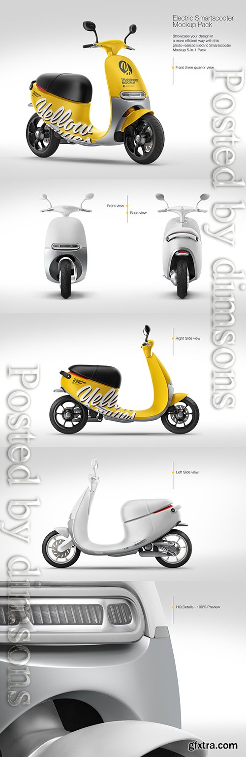 Electric Smartscooter Mockup Pack Electric Smartscooter Mockup Pack