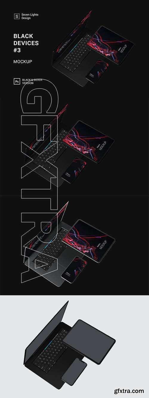 CreativeMarket - Black Devices Mockup 3 3664577