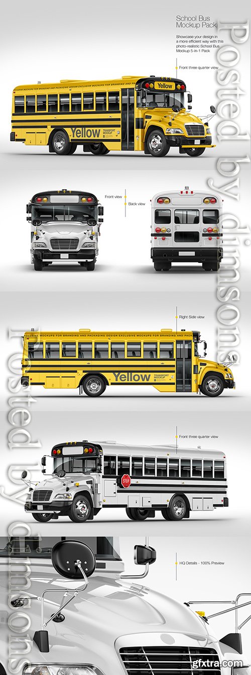 School Bus Mockup Pack School Bus Mockup Pack