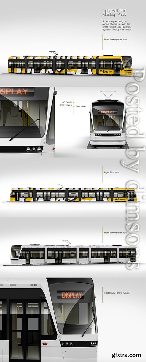 Light Rail Train Mockup Pack Light Rail Train Mockup Pack
