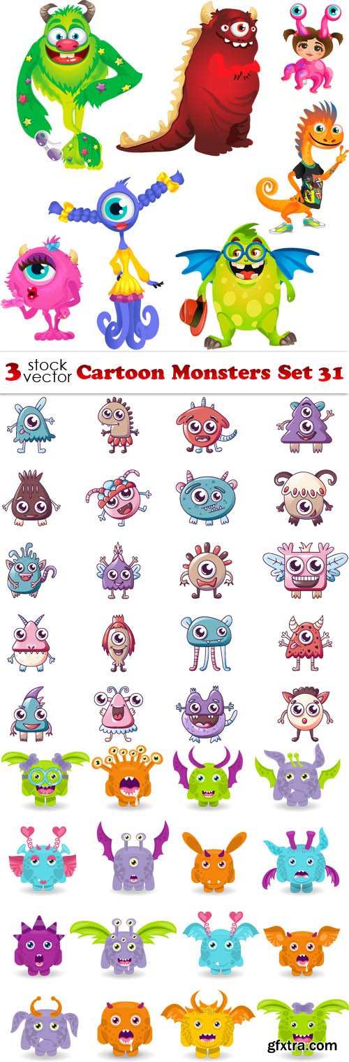 Vectors - Cartoon Monsters Set 31
