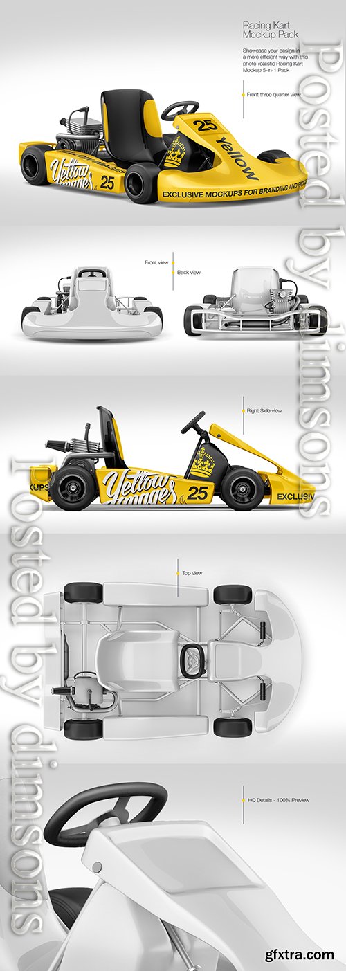 Racing Kart Mockup Pack Racing Kart Mockup Pack