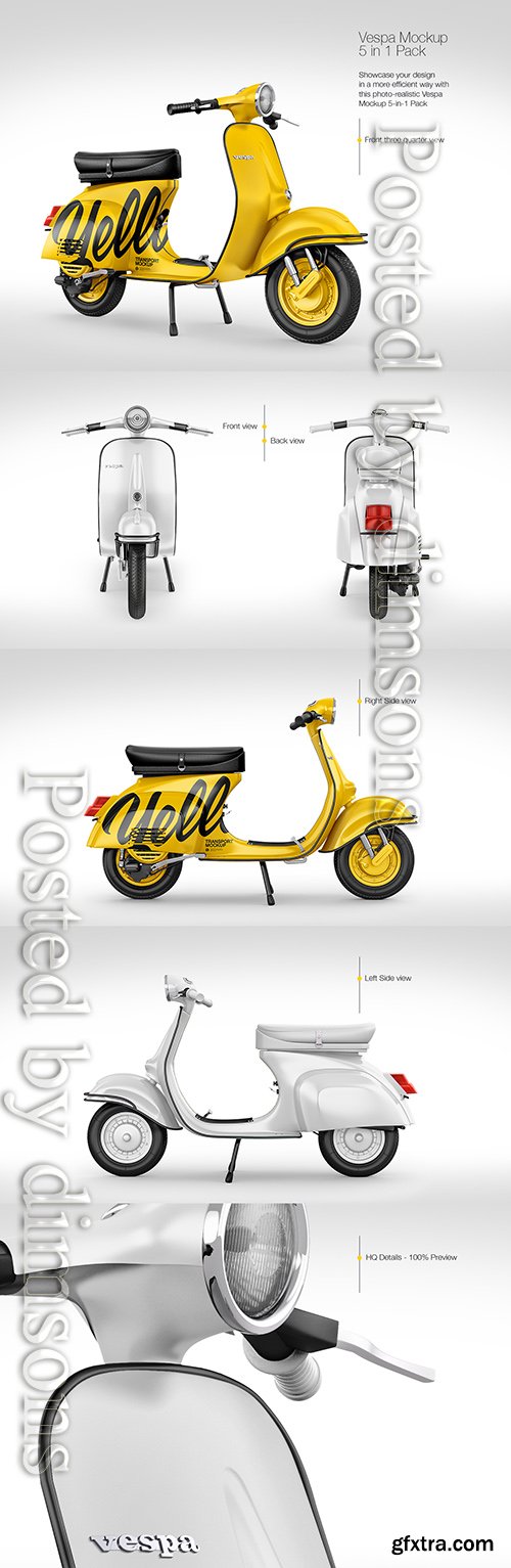 Vespa Scooter Mockup Pack Vespa Scooter Mockup Pack