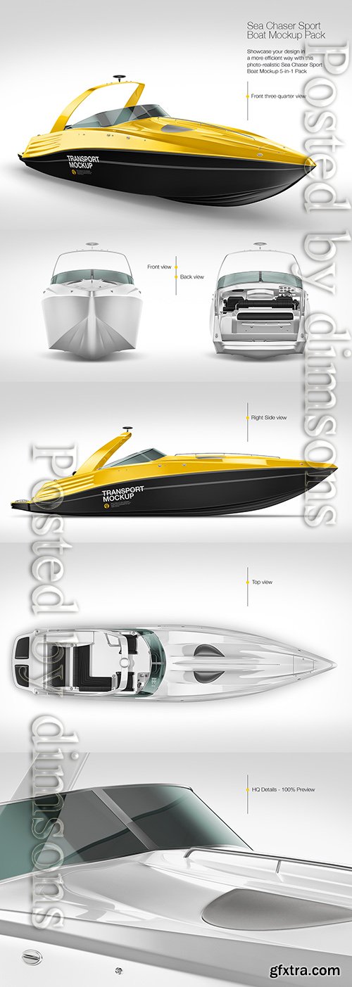 Sea Chaser Sport Boat Mockup Pack