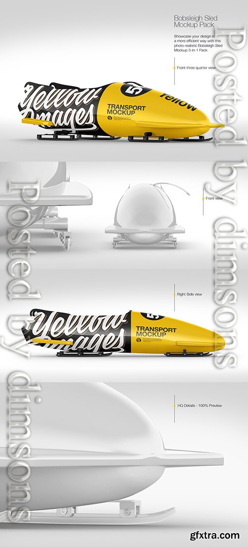 Bobsleigh Sled Mockup Pack