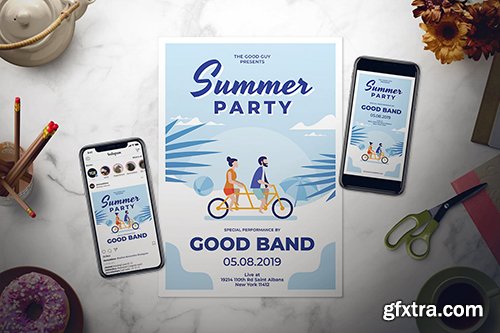 Summer Party Flyer Set Summer Party Flyer Set