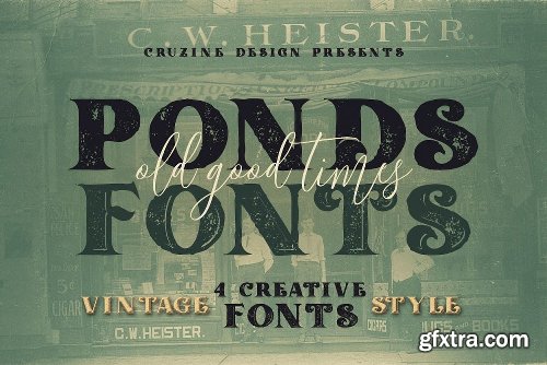 CreativeMarket Vintage Bundle 249 Fonts &amp; 414 Logos 3264710