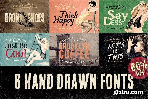 CreativeMarket Vintage Bundle 249 Fonts &amp; 414 Logos 3264710