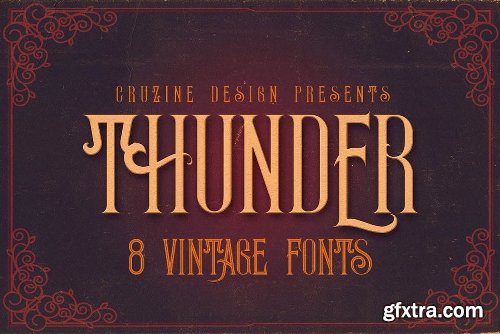 CreativeMarket Vintage Bundle 249 Fonts &amp; 414 Logos 3264710