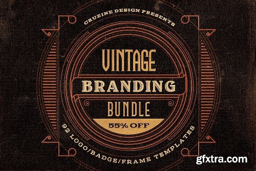 CreativeMarket Vintage Bundle 249 Fonts &amp; 414 Logos 3264710
