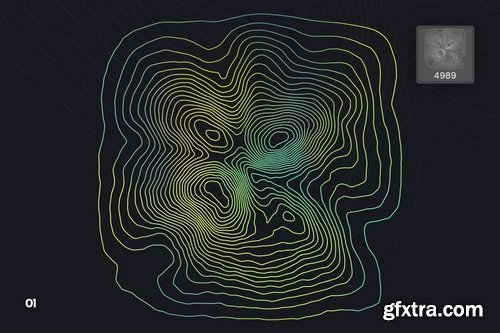 Topographic Map Photoshop Brushes