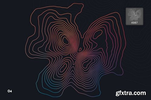 Topographic Map Photoshop Brushes