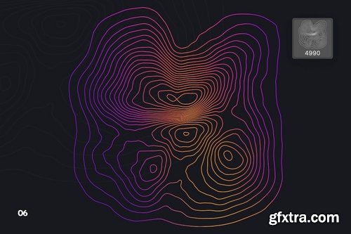 Topographic Map Photoshop Brushes
