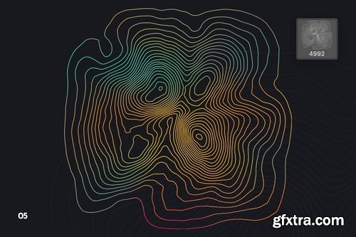 Topographic Map Photoshop Brushes