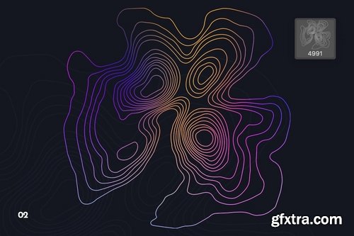 Topographic Map Photoshop Brushes