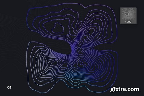 Topographic Map Photoshop Brushes