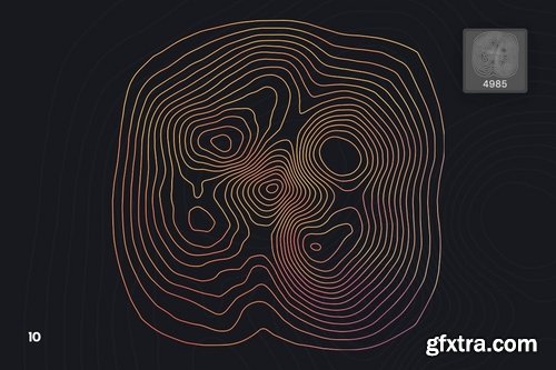 Topographic Map Photoshop Brushes