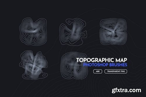 Topographic Map Photoshop Brushes