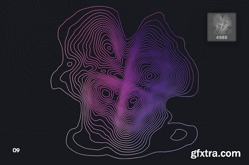 Topographic Map Photoshop Brushes