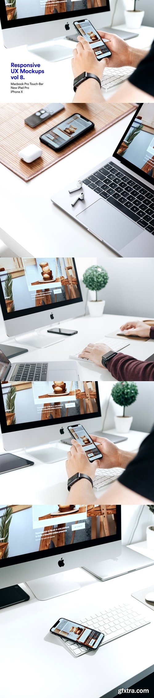 New Responsive Mockup iMac iPhone X Macbook Vol 07