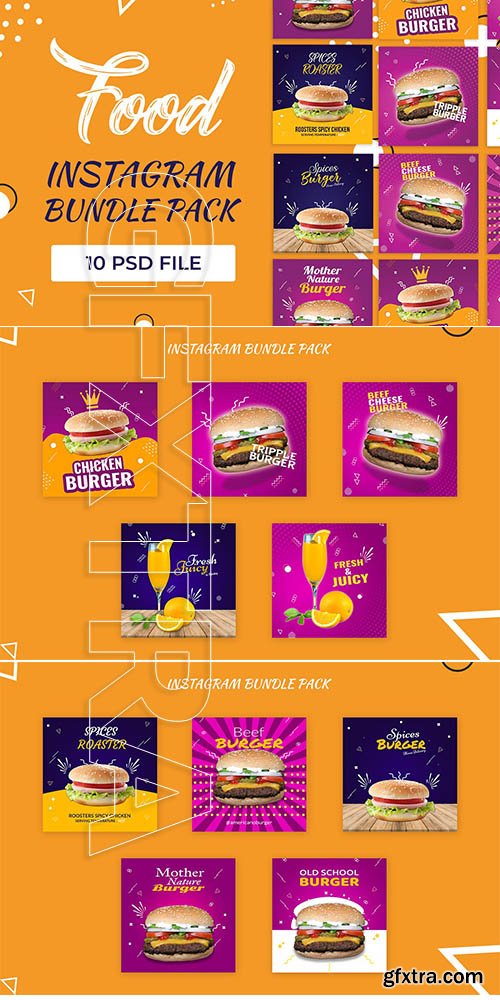 CreativeMarket - 10 Food Instagram Bundle Pack 3673859