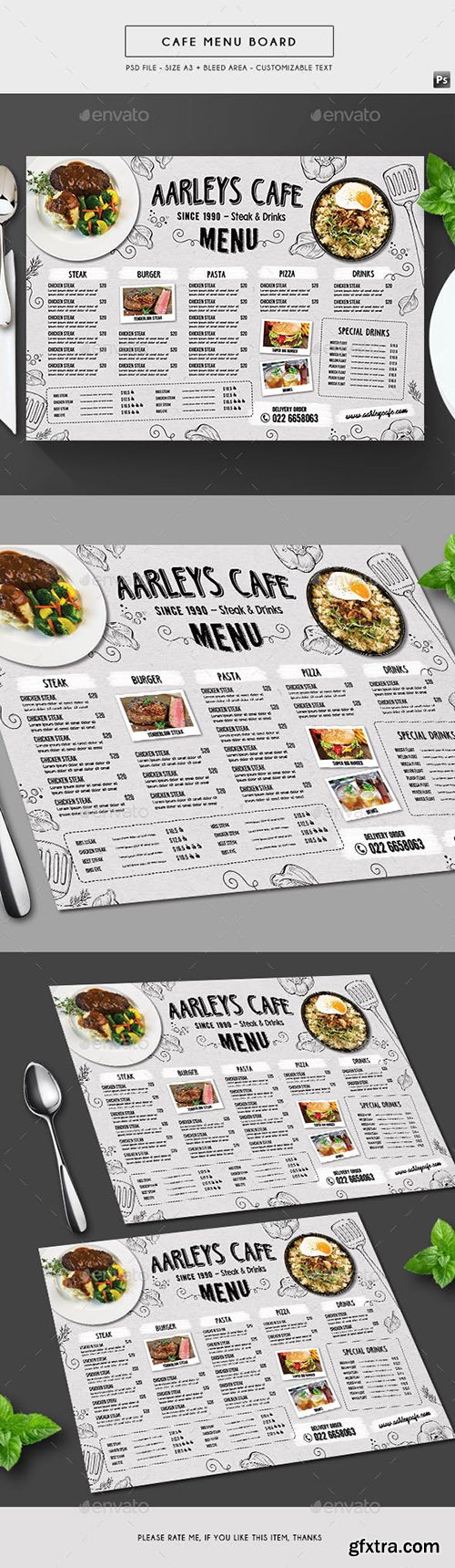 Doodle Cafe Menu Board 19666867