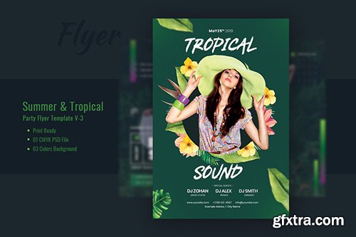 Summer & Tropical Party Flyer Template V-3 Summer & Tropical Party Flyer Template V-3
