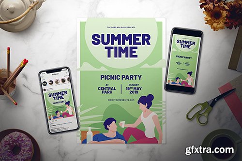 Summer Picnic Flyer Set Summer Picnic Flyer Set