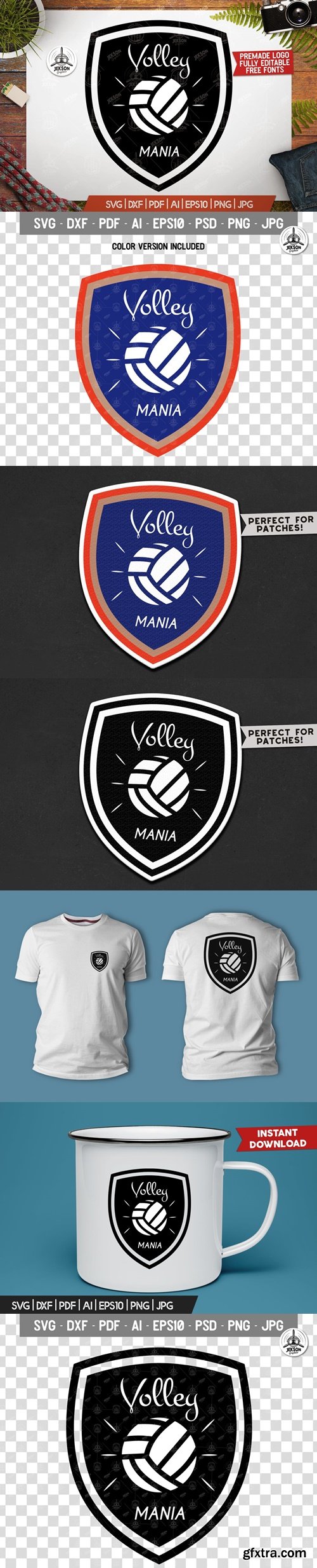 Volleyball Logo Template, Sports Label Badge
