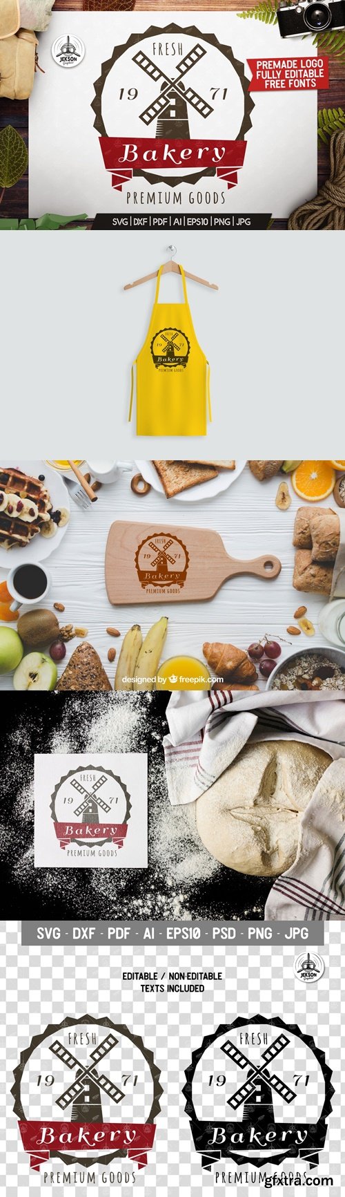 Retro Bakery Logo Template, Vintage Cooking Badge