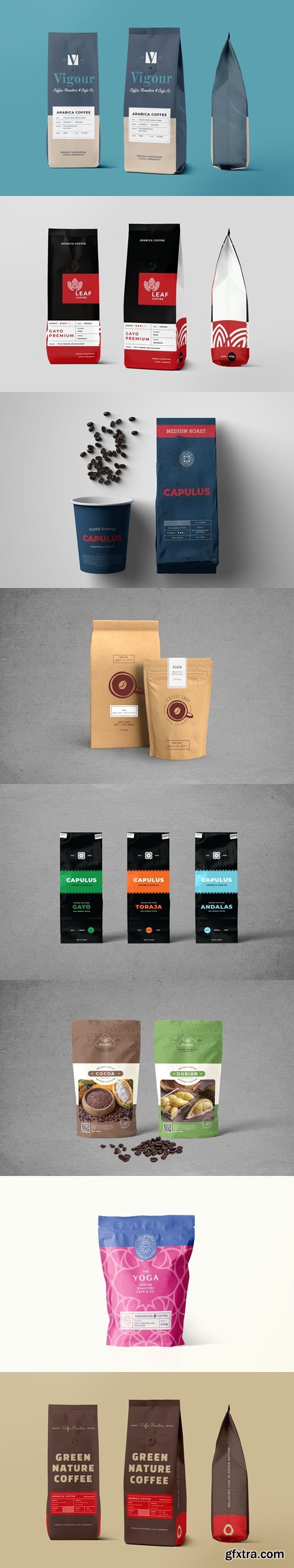 Coffee Bag Packaging Mockup Bundle 2