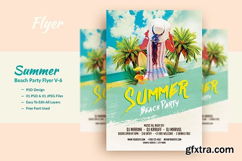 Summer Beach Party Flyer Template V-6 Summer Beach Party Flyer Template V-6