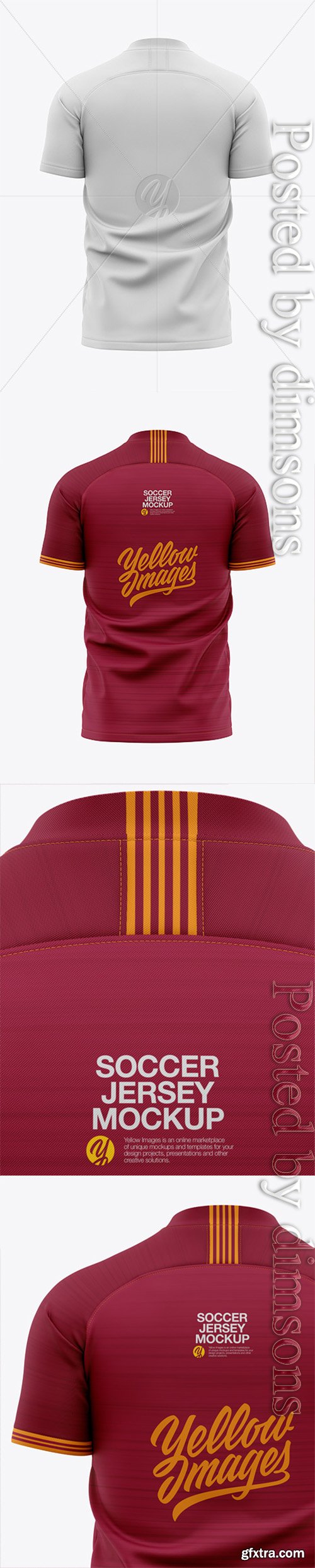 Men’s Soccer V-Neck Jersey Mockup - Back View 42653