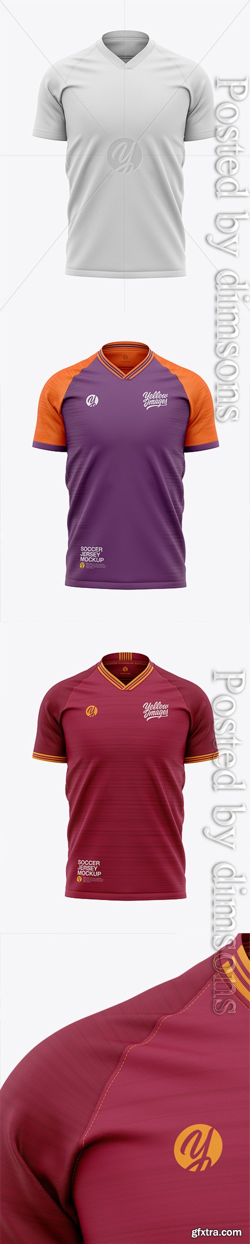 Men’s Soccer V-Neck Jersey Mockup - Front View 42563