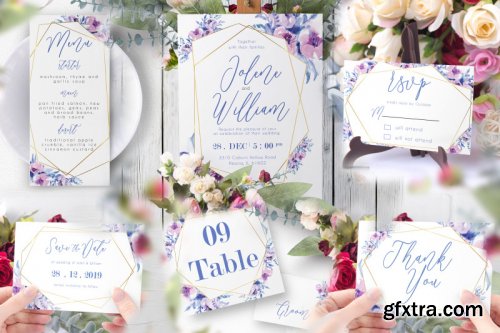 Burgundy Wedding Invitation Set