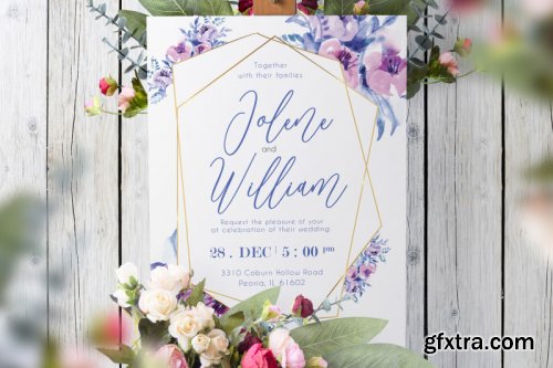 Burgundy Wedding Invitation Set