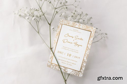 Luxury Golden Wedding Invitation Set