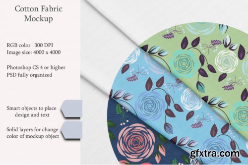CreativeMarket - Cotton fabric. PSD object mockup. 3588502