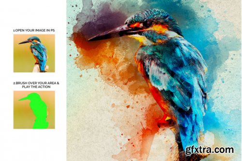 4 in 1 Watercolor Pack Photoshop Actions