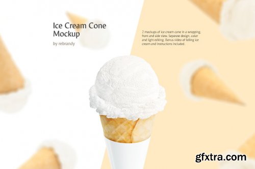 CreativeMarket - Ice Cream Cone Mockup 3656188
