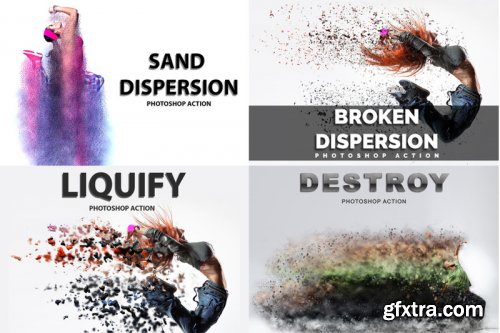 4 in 1 Dispersion Photoshop Actions Pack