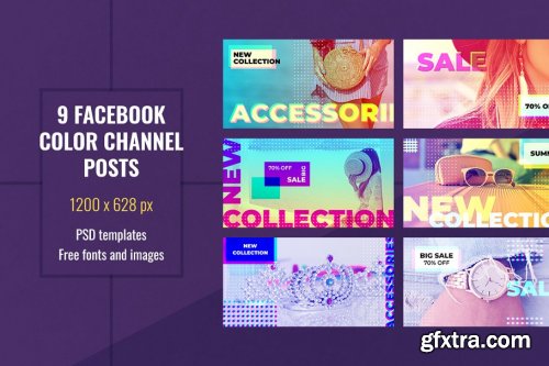 CreativeMarket - Facebook Color Channel Post Template 3370035
