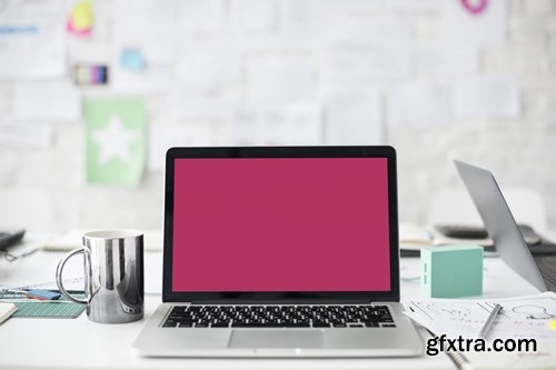 Pink Screen Laptop Mockup