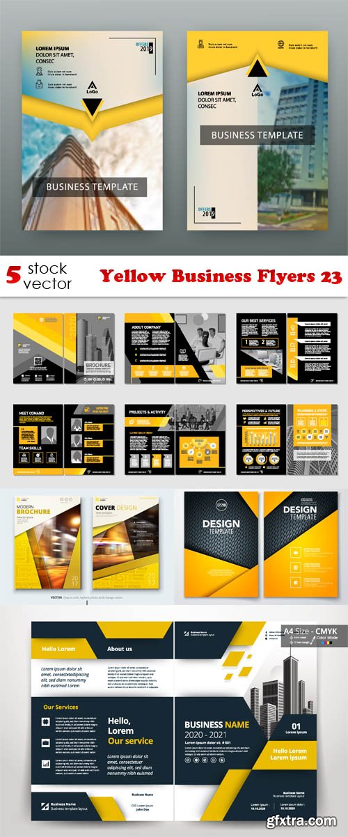 Vectors - Yellow Business Flyers 23