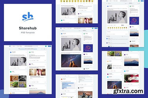 Sharehub Content Sharing PSD Template