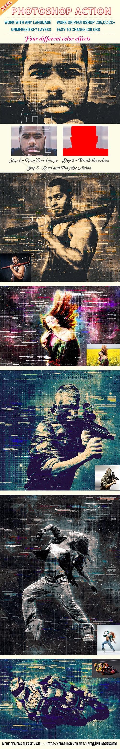 GraphicRiver - Glitch Mottled Effect Photoshop Action 23397011